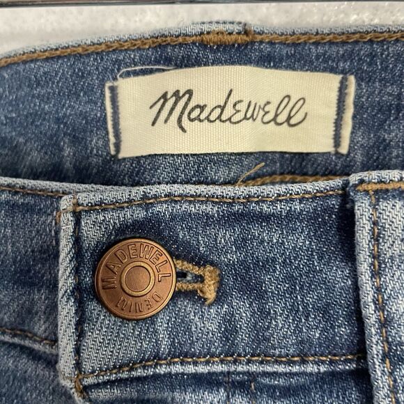 Madewell Jeans Women’s 27 Blue Medium Wash 9” Mid-Rise Skinny Crop Button Fly - Picture 7 of 11